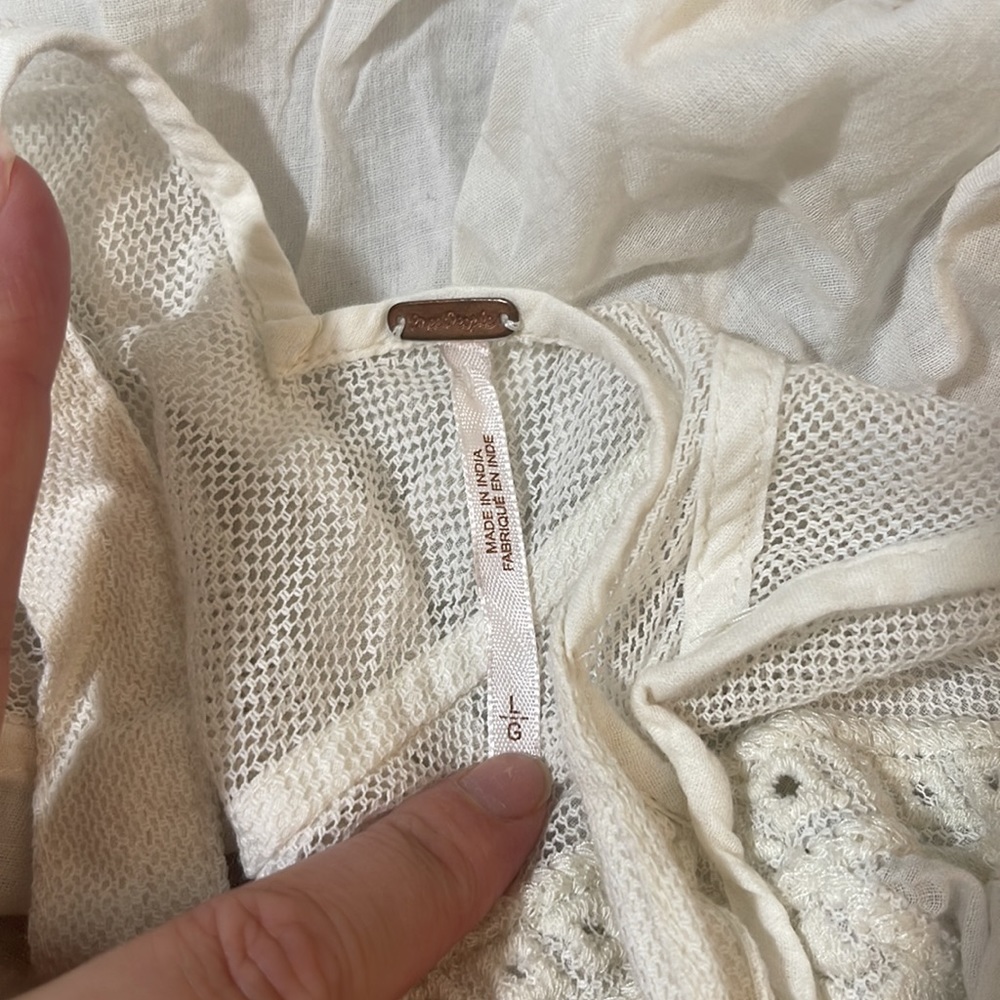 NWT Free People Ivory Marrakesh CrissCross Tunic Dress • Large - Picture 6 of 10